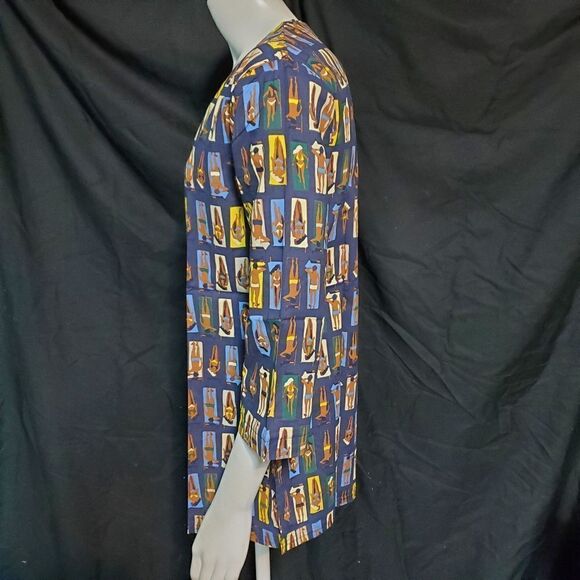 NWT Tracy Negoshian Kaitlin Navy Sunbathers Top (XS) - Picture 5 of 7